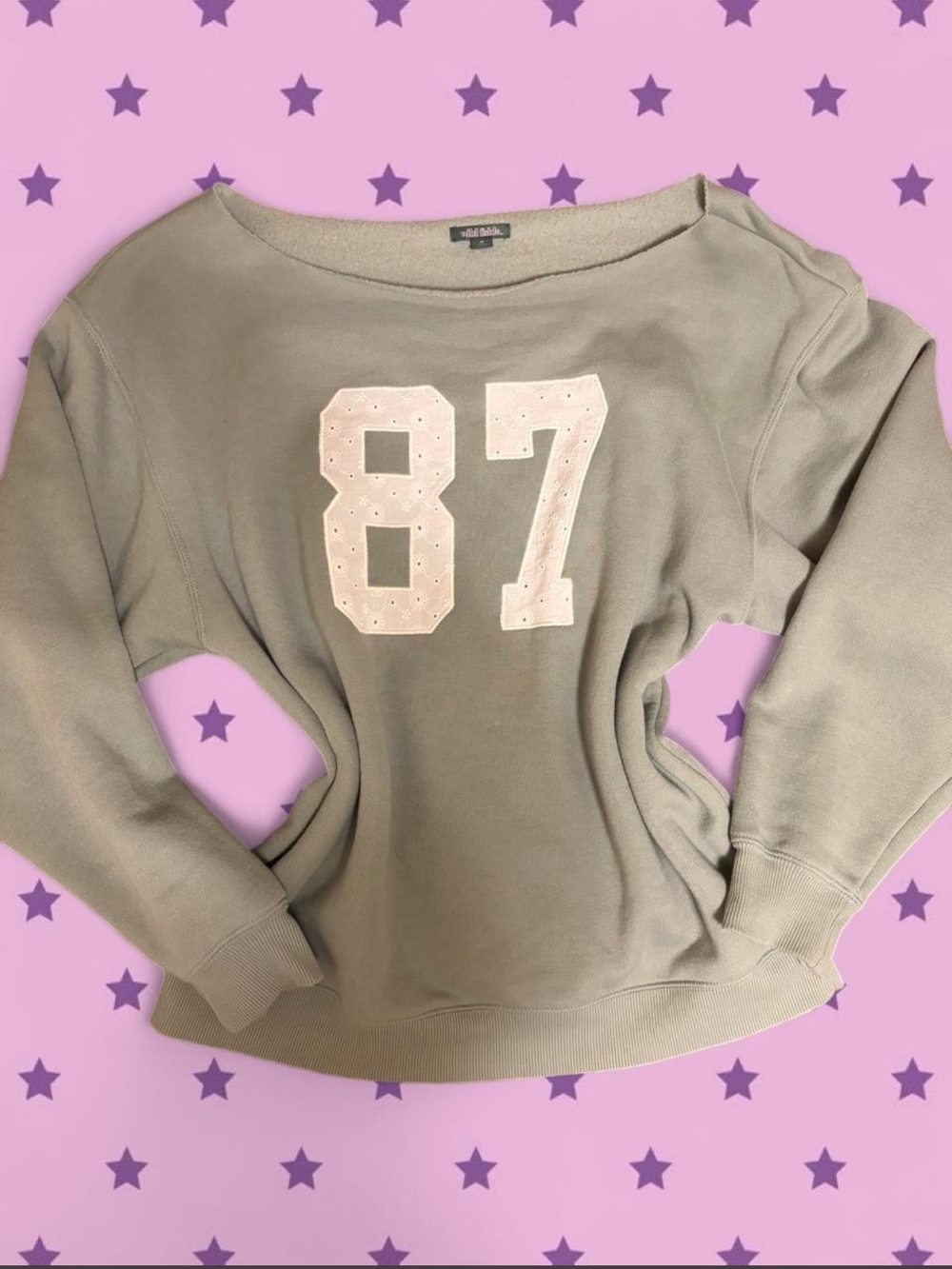 Wild Fable Olive Green Off the Shoulder Crewneck